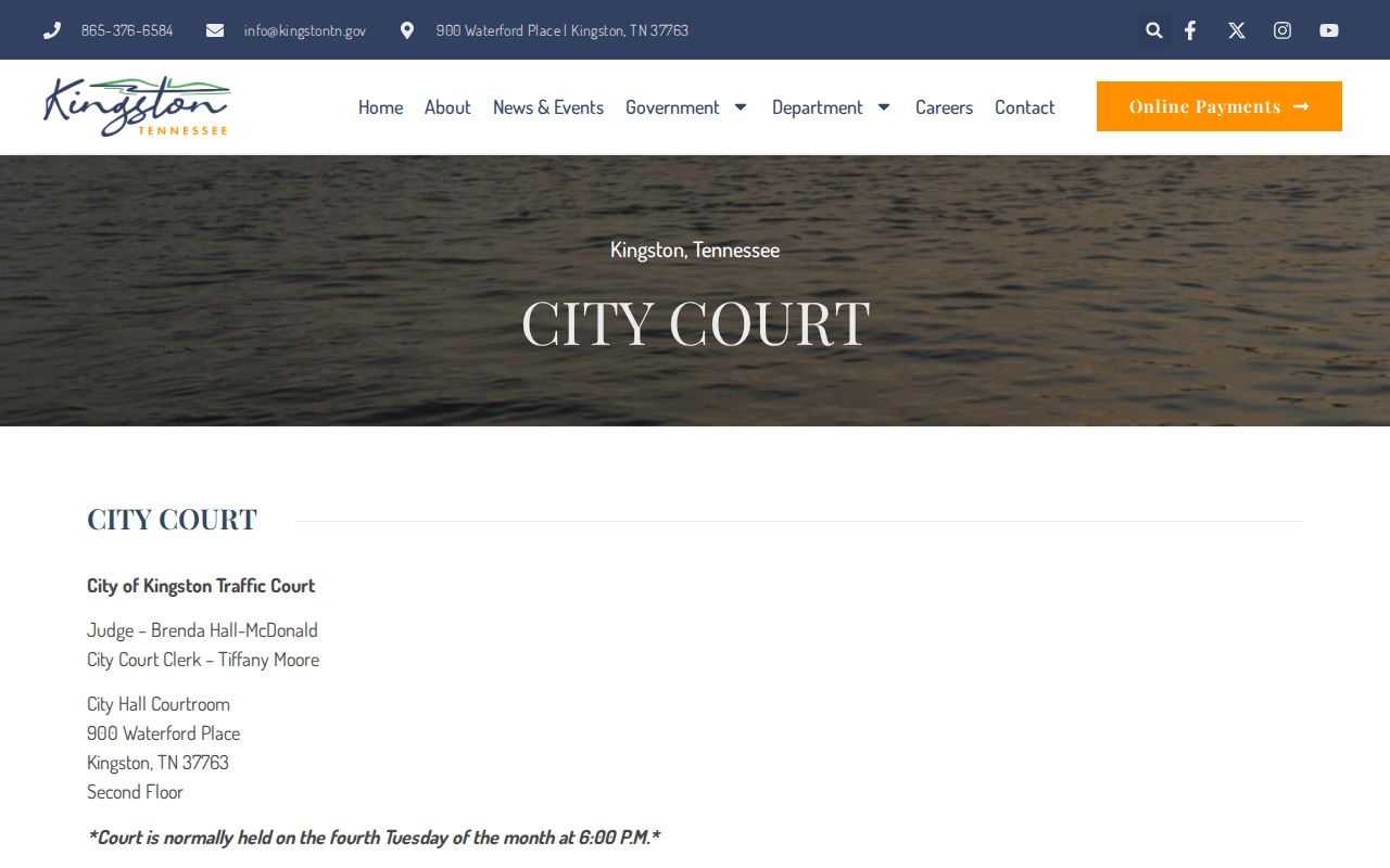Kingston warrant records and City Court schedule information