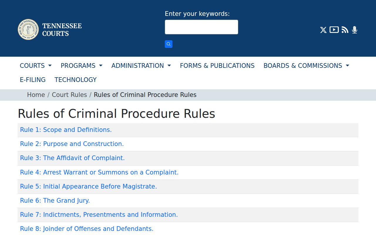 Roane County traffic warrant process and Tennessee court rules index